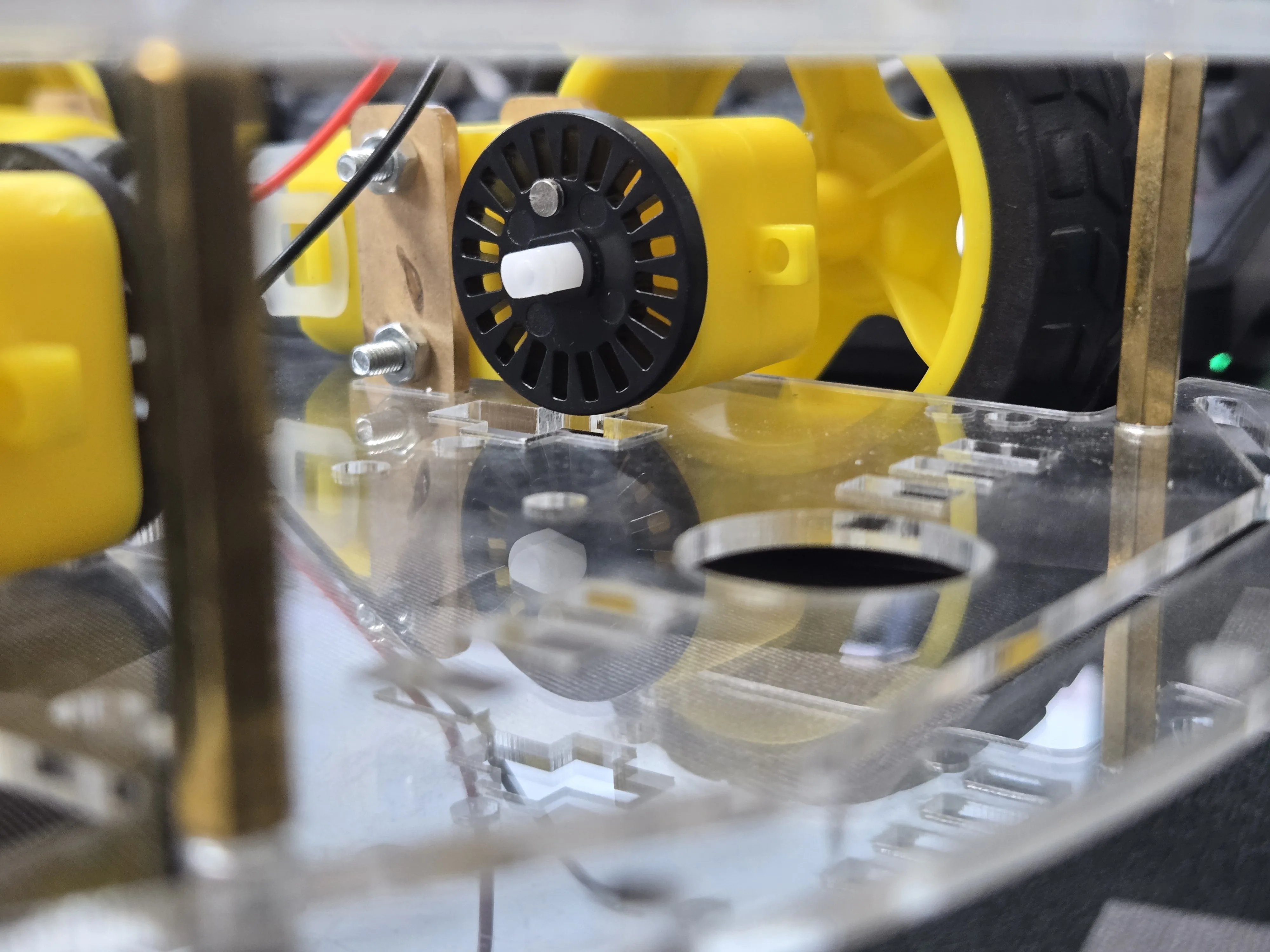 Neodymium magnet attached to the inside of the wheel