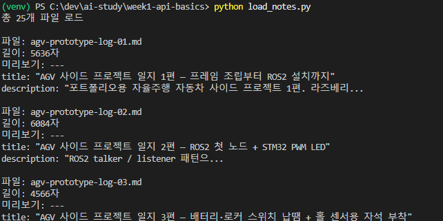 로드된 블로그 파일 목록 확인